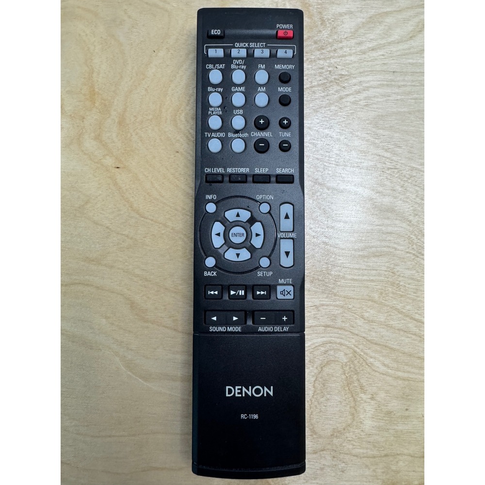 Denon RC-1196 AV Receiver Remote Control Genuine OEM Black Replacement